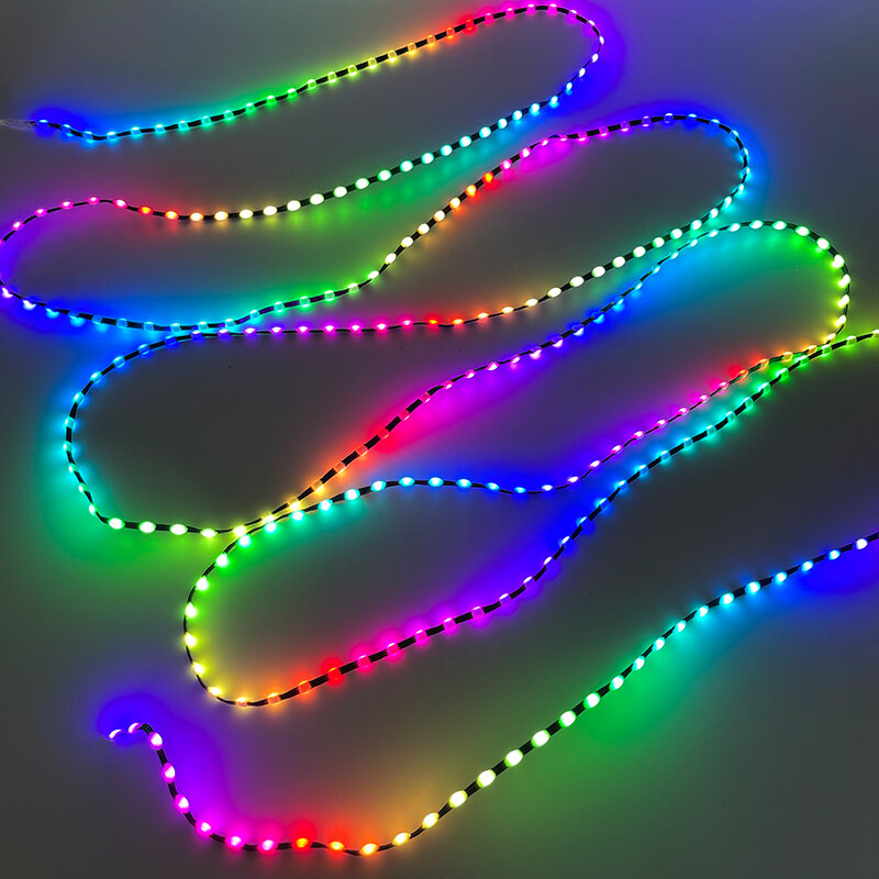 5V Ws2811 Ws2812 3pin Black Wire Led String Lights Droom Kleur Rgbic Adresseerbare Individueel Fee Lichte Zaad Pixels Licht