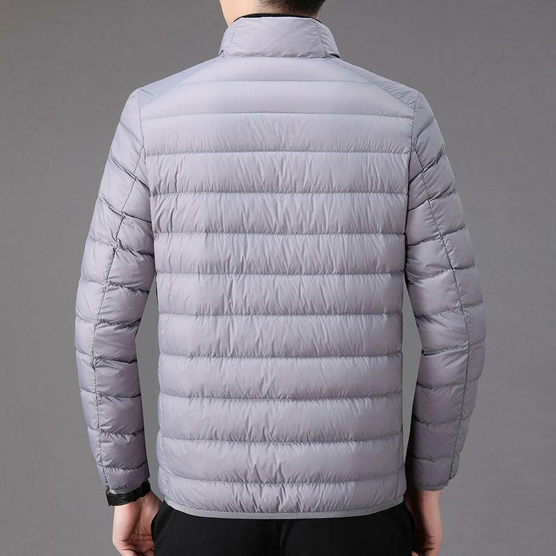 Куртка мужская Тонкая с воротником-стойкой, хлопковая однотонная приталенная короткая парка в Корейском стиле, повседневный пиджак с длинным рукавом, большие размеры, Осень-зима