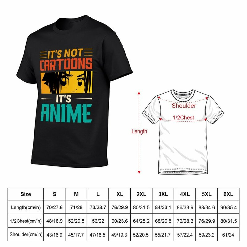 It's Not Cartoons It's Anime Design T-shirt pour les amateurs d'anime et de manga, Cadeau d'urgence, Mignon et drôle