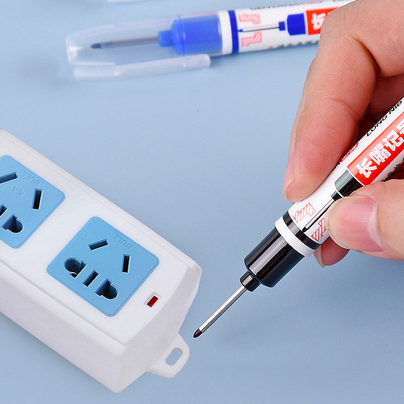 2PCS ยาว-Tipped Marker ปากกา20Mm หลุมลึกพิเศษ Quick-Drying ไม้ Marker น้ำมัน-น้ำ-เรียบ