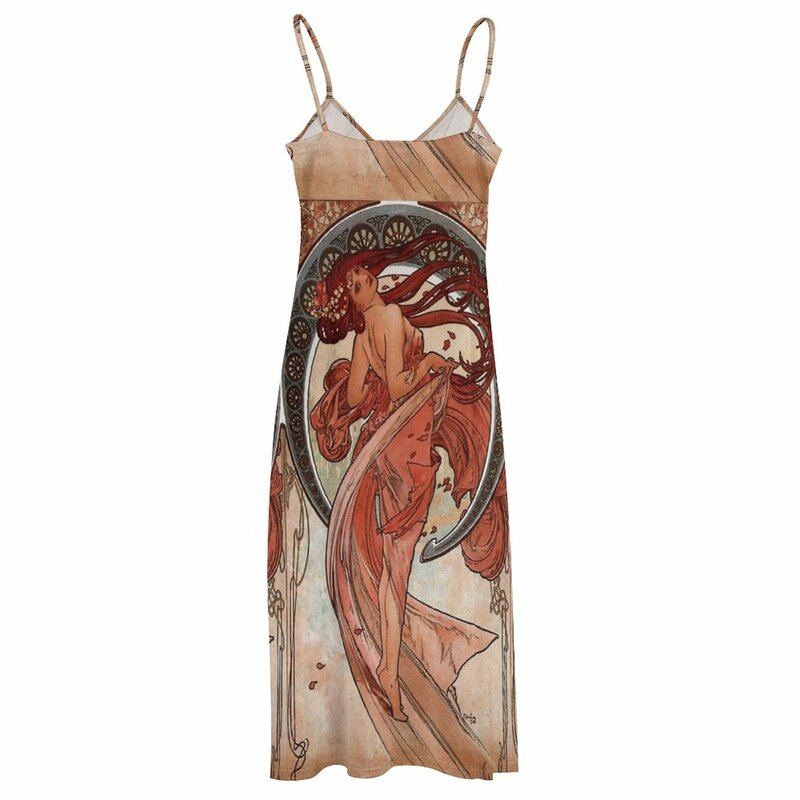 Brev'par Alphonse Mucha (Reproduction) fibre Robe d'été pour femmes, robes d'occasion formelles pour femmes, 2023