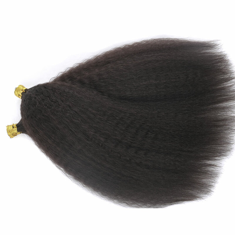 Extensiones de Cabello brasileño ligero Yaki I Tip, cabello humano rizado, punta de seda prensada, cabello de salón recto Yaki, 16 "-26", 0,8 g/unidad