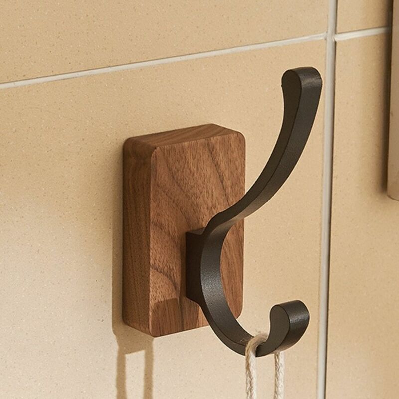 Gancio da appendere a parete in legno massello rettangolo creativo gancio portaoggetti in legno vintage circolare per uso domestico
