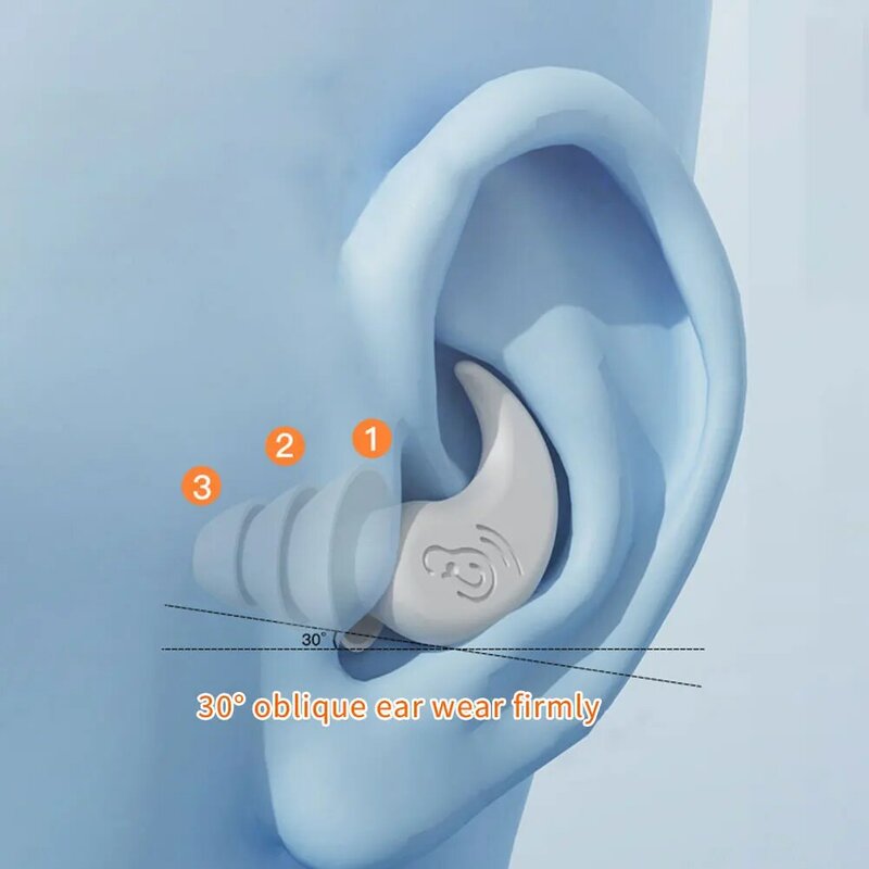 Tapones para los oídos de silicona antiruido, impermeables, para dormir, bucear, Surf, suave, cómodo, natación, Protector para los oídos
