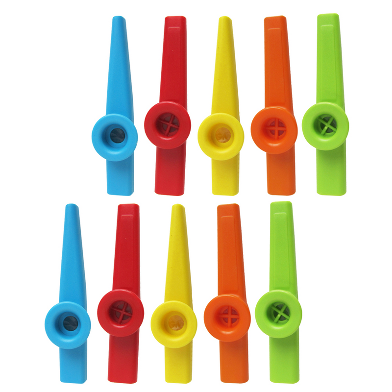 Instrumen Musik Kazoo plastik, 10 buah suling Kazoo warna-warni untuk pecinta musik