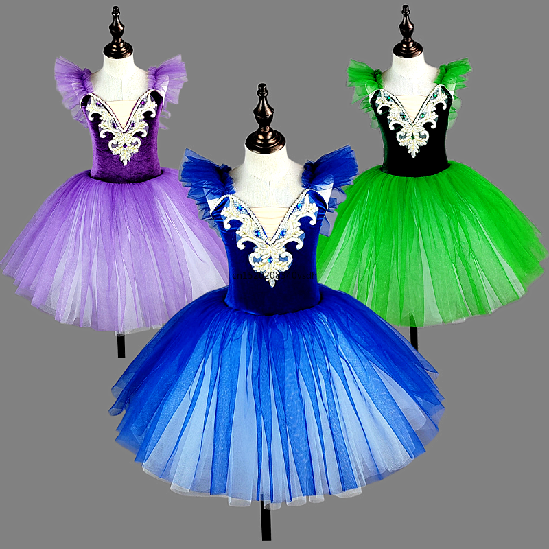 Детская танцевальная юбка-пачка в виде лебедя, газовая юбка с помпонами, платье для выступлений для девочек, платье для тренировок, платье для выступлений