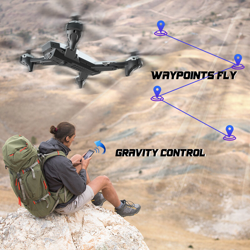 โดรนขนาดเล็กแบบ CK-01กล้อง4K HD WiFi FPV การถ่ายภาพทางอากาศความสูงคงที่รีโมทคอนโทรลเครื่องบินพับได้ Quadcopter dron สำหรับเด็ก