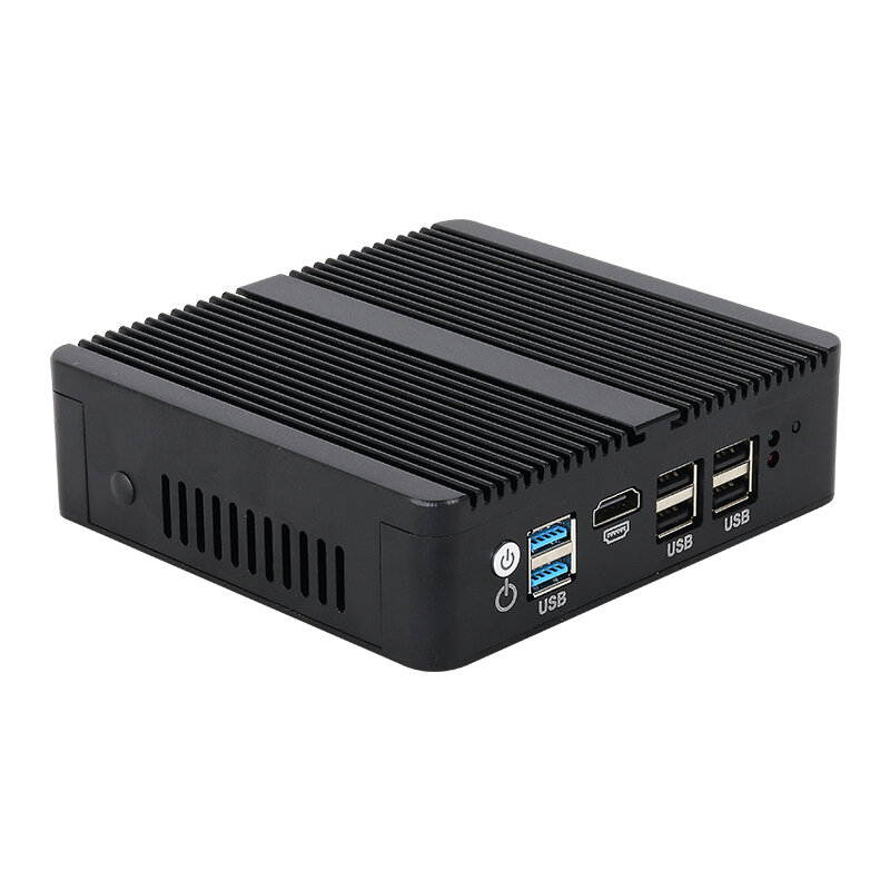 XCY PC Mini Intel Celeron J4125 4x LAN 2.5G Intel I225V NIC Firewall Appliance VPN Router Mendukung Windows Linux CentOS Pfsense