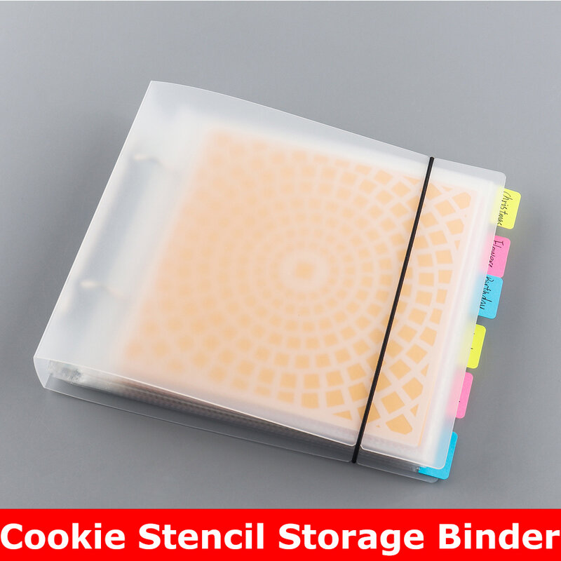6 * 6 cali Cookie Stencil Storage Binder Cover Backing Cardstock Label Sticker for Stencils Storage Folder Organizer 2023 Nowość