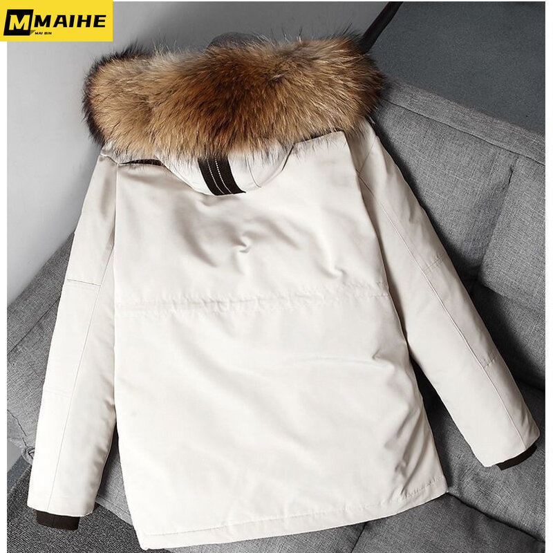 Casaco frio masculino para o inverno, casacos de homem Top Grade, pilha alta, pato branco para baixo, intensificação, jaquetas quentes, frete grátis