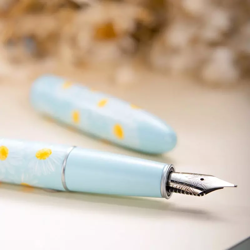 Hongdian C3 pena tinta alami gaya lukisan logam EF F Nib sekolah kantor menulis perlengkapan hadiah indah pena alat tulis