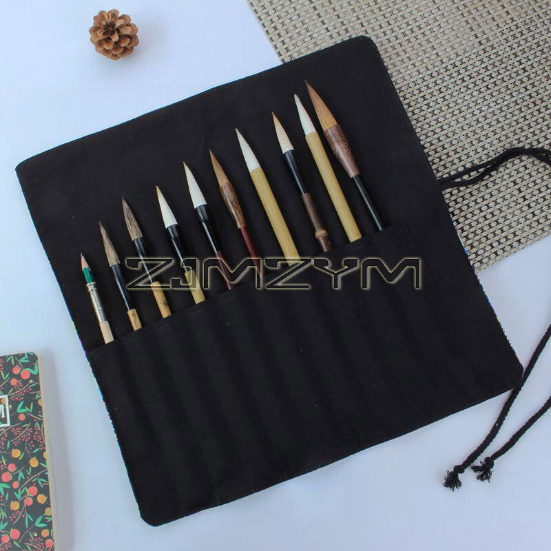 Watercolor Brush Pencil Bags Chinese Painting Calligraphy Brush Pencil Case Roll Calligraphy Pen Storage Bags