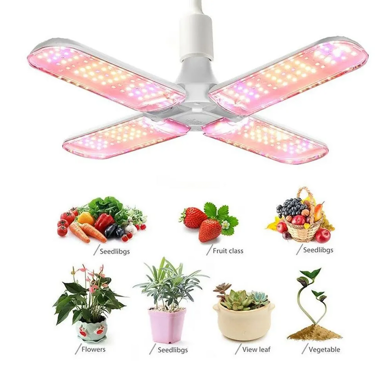 Luz LED plegable para cultivo de plantas de interior, Bombilla Phytolamp de espectro completo E27, 24W, 36W, 48W, plántulas de flores