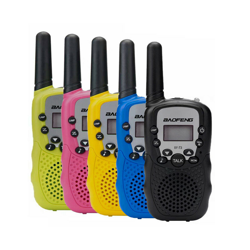 2 Pcs Baofeng T3 Walkie Talkie 3-10Km Pembicaraan Kisaran Interfon untuk Anak-anak Orang Dewasa Outdoor Petualangan Dual Band FM Transceiver Bf T3