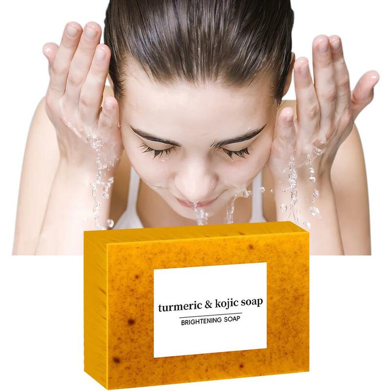 Jabón de Ácido Kójico para mujer, jabón de baño Natural seguro para cara y cuerpo, piel más suave y suave, jabón de cúrcuma orgánico hecho a mano