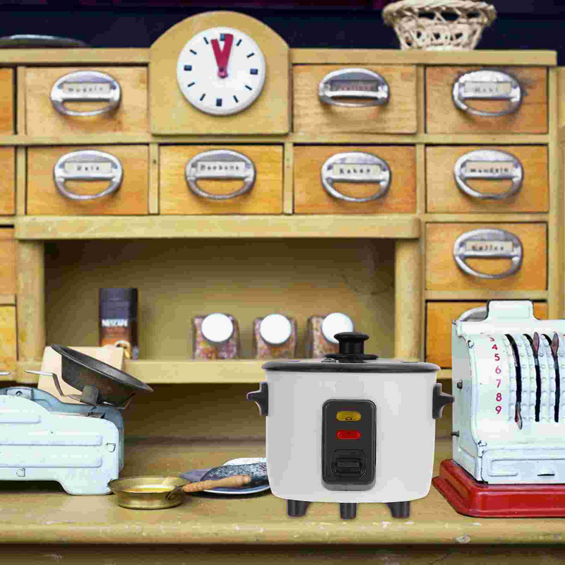 Rumah boneka penanak nasi Mini, aksesori furnitur Mini, Dekorasi miniatur, mainan, Oven listrik