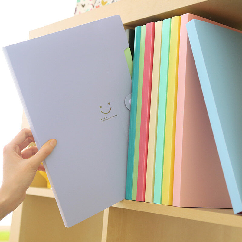 New Multi-layer A4 Filing Products Information Papers Buckle 10 Colors File Storage 5 Into Folder Holder Organizer PVC 1.9 (mm)
