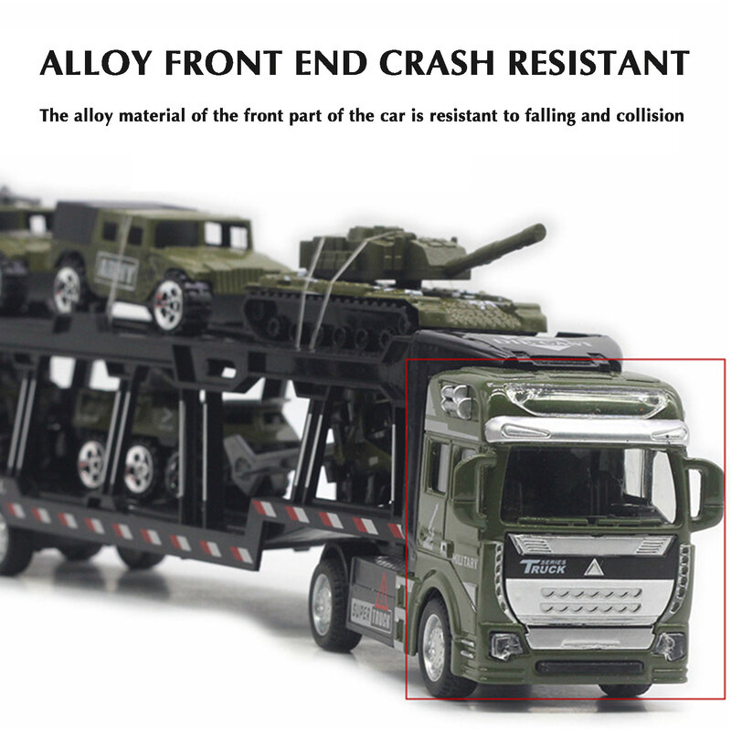 Caminhão do exército brinquedo para crianças, Double Side Transport Vehicle, Presente para crianças, Meninos carros