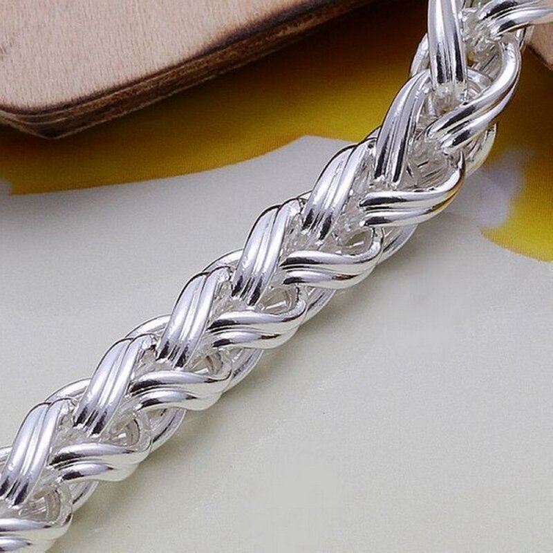 HOT sale Creative twist circle  chain women men silver color bracelets new high -quality fashion jewelry Christmas gifts