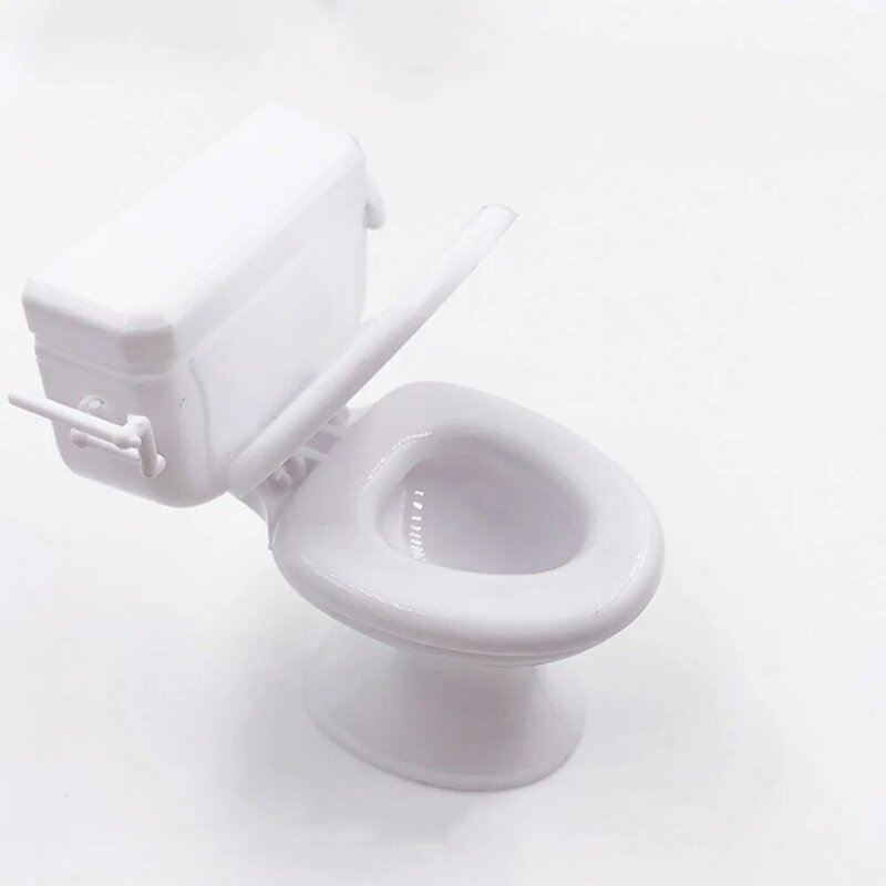 Mini Toilet Seat Toy Mini Toys Furniture Miniature Bathroom Toilet Toy Tiny Cake Topper Bathroom Furniture Dollhouse