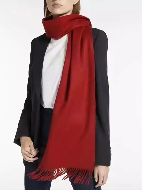 女性のための刺繍されたタッセルスカーフ,柔らかい冬のスカーフ,シンプルなオールマッチのウール,新しいコレクション