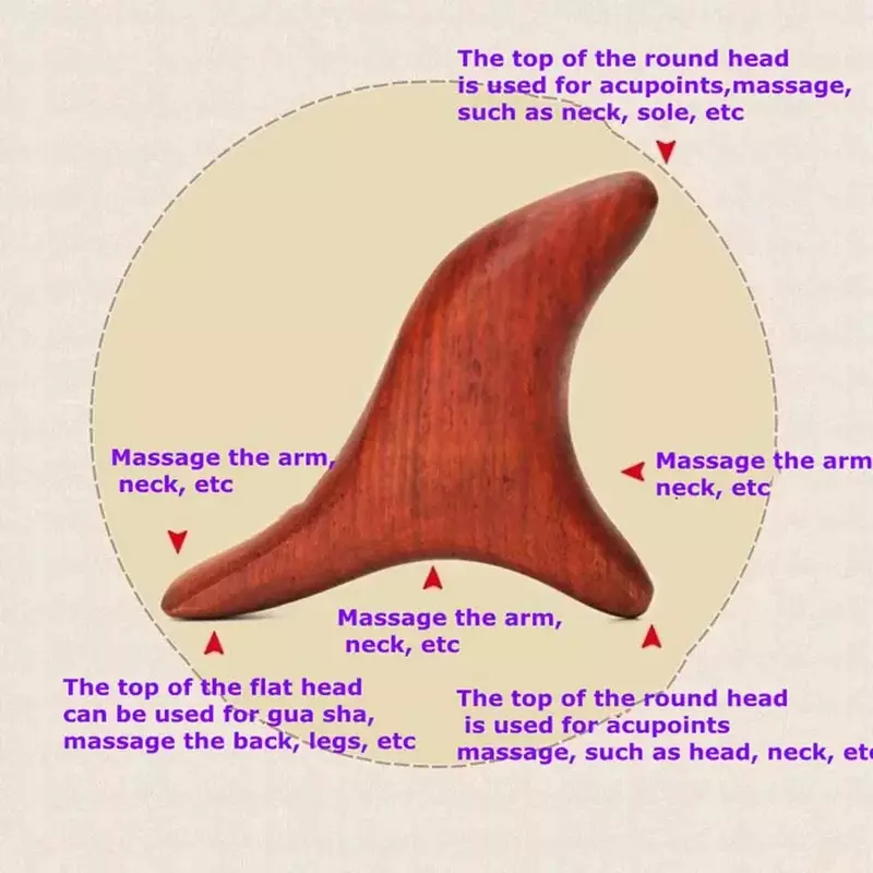 Narzędzia do masaż punktowy spustu drewna Gua Sha, profesjonalne narzędzia do drenażu limfatycznego, narzędzia do masażu do terapii drewna na twarz tylnej nogi