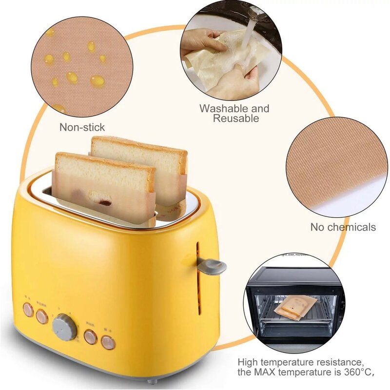 Tas Sandwich dapat digunakan kembali Tahan suhu tas kue tas tidak lengket tas roti aksesoris memasak tas peralatan khusus baru