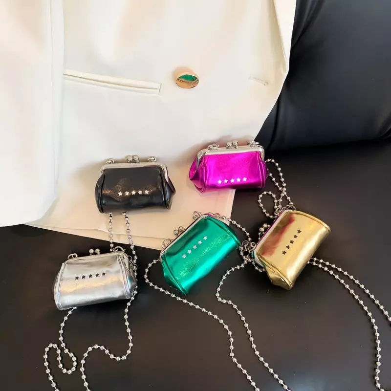 Роскошная маленькая сумка через плечо золотого и серебряного цвета для женщин, 2023, новая дизайнерская сумка Хобо, сумка для наушников, кошелек для монет, универсальная дорожная нагрудная сумка