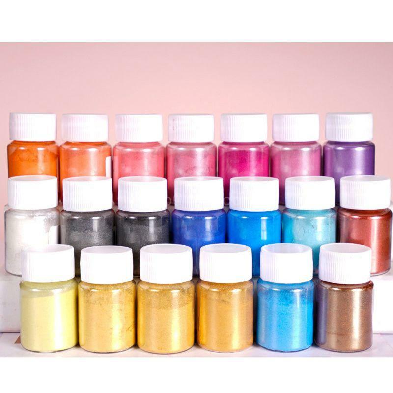 21 colores pigmento resina Mica polvo perla arcoíris molde epoxi colorante con brillo