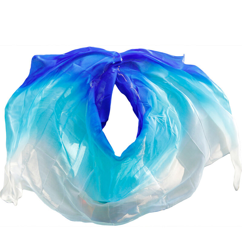 Véus de seda personalizados para dança do ventre 100% Acessório de seda real Xales lenço de mão para dançarino do ventre Stage Performance Prop