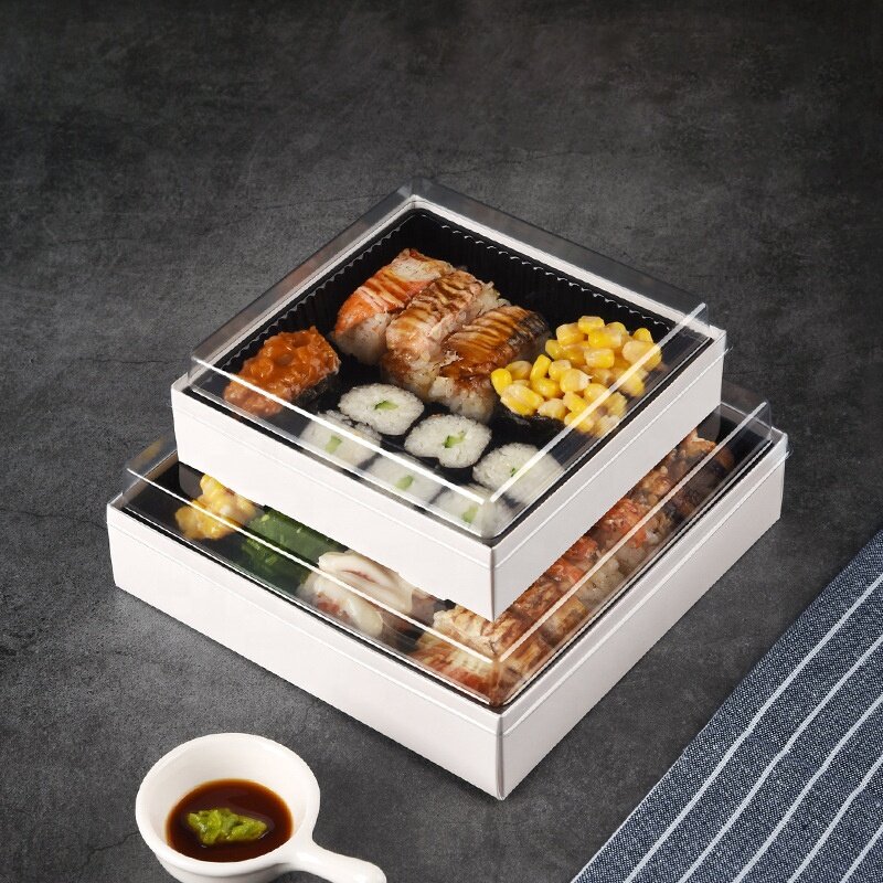 Op Maat Gemaakte Productplastic Sushi Box Cadeau Commerciële Japanse Sashimi Afhaalsushi Verpakking