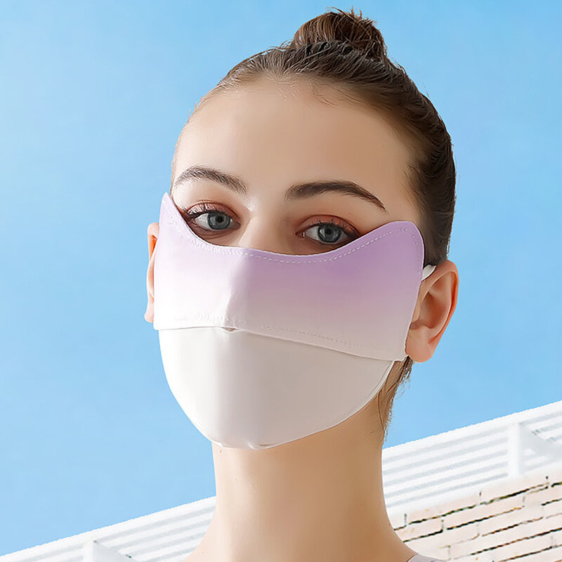 Eis Seide Sonnenschutz maske Sommer Anti-UV-Schutz Radfahren Gesichts schutz Frauen atmungsaktive Outdoor-Sport Sonne wind dichte wieder verwendbare Masken