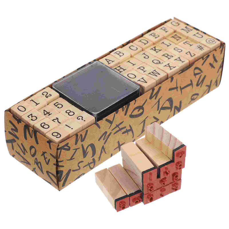 Sellos Vintage pequeños para madera, sello de alfabeto de arcilla, letras de madera, 40 piezas