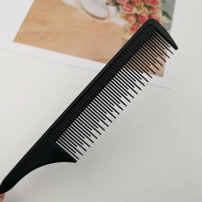 Peine de cola de pelo profesional, peine de corte de salón de acero inoxidable con pinchos, herramienta de peinado para el cuidado del cabello