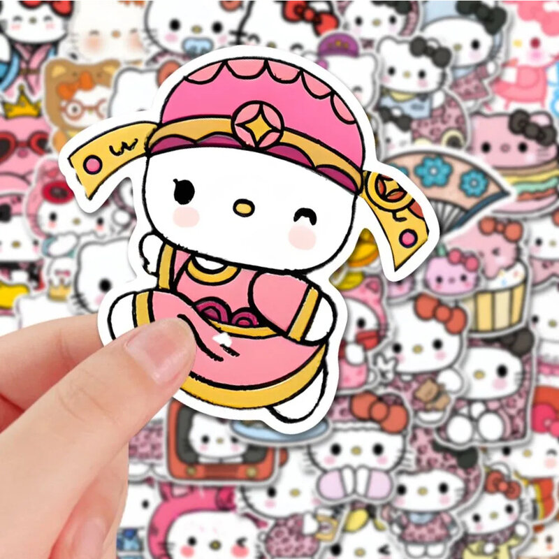 10/30/49PCS Cute Hello Kitty Anime Stickers Aesthetic Cartoon Sticker DIY Notebook Luggage Guitar Waterproof Decals for Kids Toy