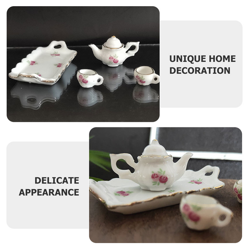 Juego de té de casa en miniatura, accesorios de cocina, taza de juguete para niños, olla de cerámica