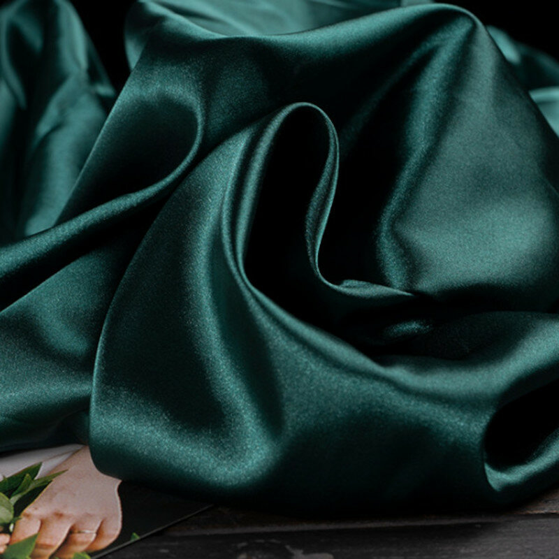 Kain Satin halus dengan halaman, bahan untuk kerajinan jahit DIY, kain untuk gaun pernikahan, dekorasi pesta kain warna Solid