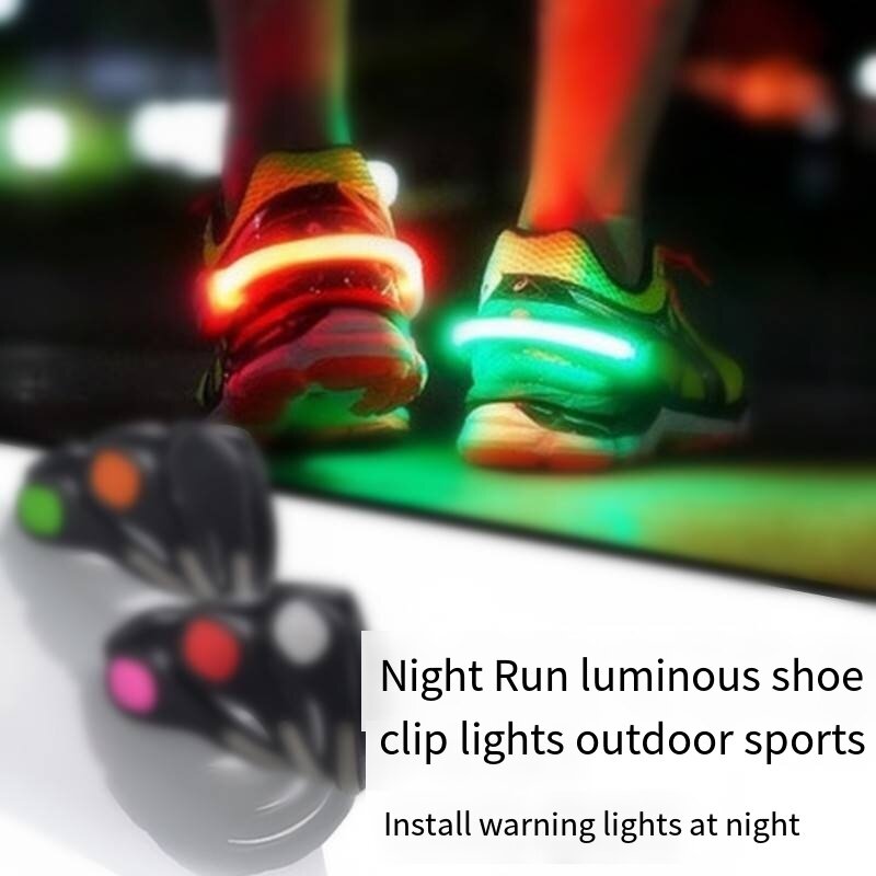 Clip per scarpe luce di sicurezza notturna avvertimento LED clip per scarpe a luce forte corsa ciclismo bicicletta clip per scarpe illuminata a LED Clip luminosa a LED