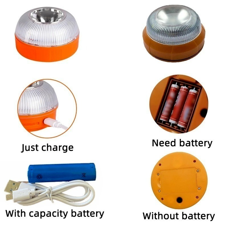Recarregável LED Car Emergency Light, V16 Lanterna, Indução Magnética Strobe Light, Estrada Acidente Lâmpada, Beacon Acessório de Segurança