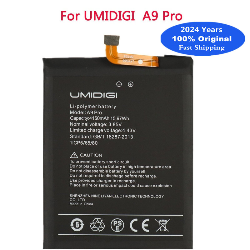 UMIDIGI-batería 2024 Original para teléfono móvil, pila de 100% mAh, con número de seguimiento, para modelo A9 Pro, A9Pro, 4150 años