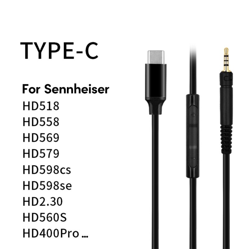 T8WC استبدال كابل جودة الصوت لسماعات HD518 HD558 HD569 HD579 HD598 تزج نفسك في الموسيقى طويلة الأمد