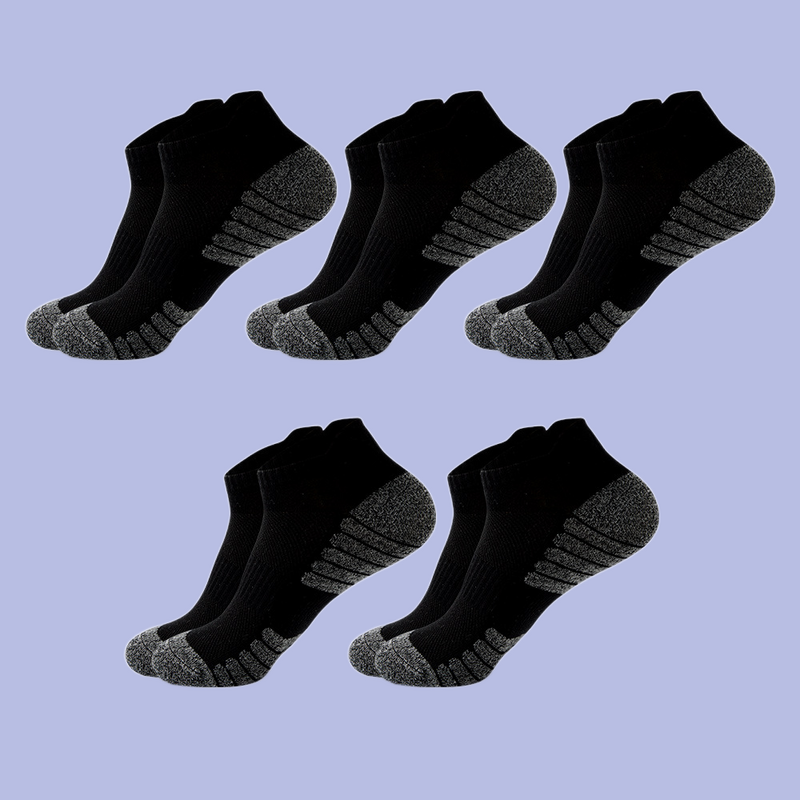 Chaussettes courtes en maille respirante absorbant la transpiration pour hommes, chaussettes de sport solides, document, 5 paires