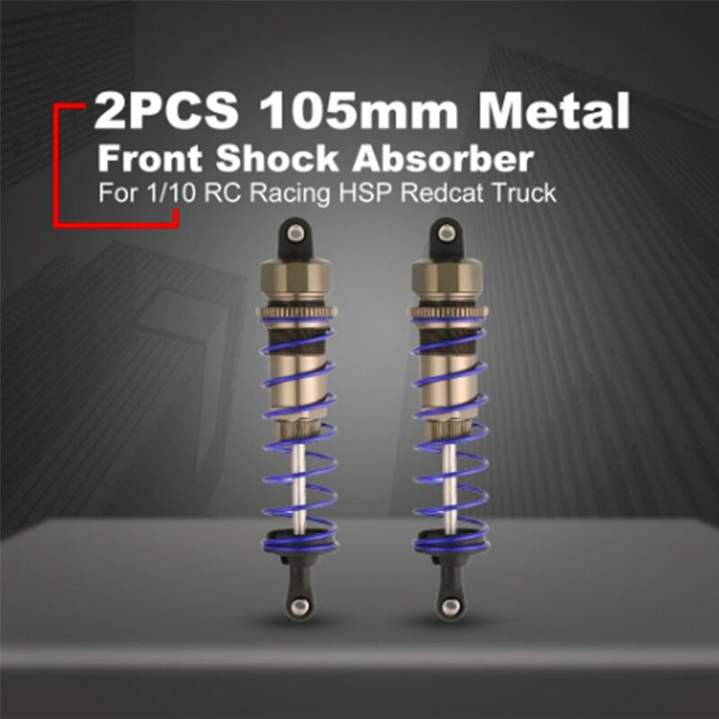 2 sztuki neutralne 1/10 metalowe ciśnienie oleju regulowany amortyzator 105mm Metal stop aluminium z przodu/tylne amortyzatory
