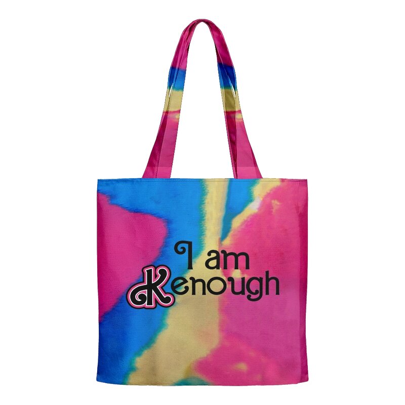 I AM kpough กระเป๋าช้อปปิ้งกระเป๋านักช้อปสะพายไหล่แบบใช้ซ้ำได้กระเป๋าลำลองผู้หญิง