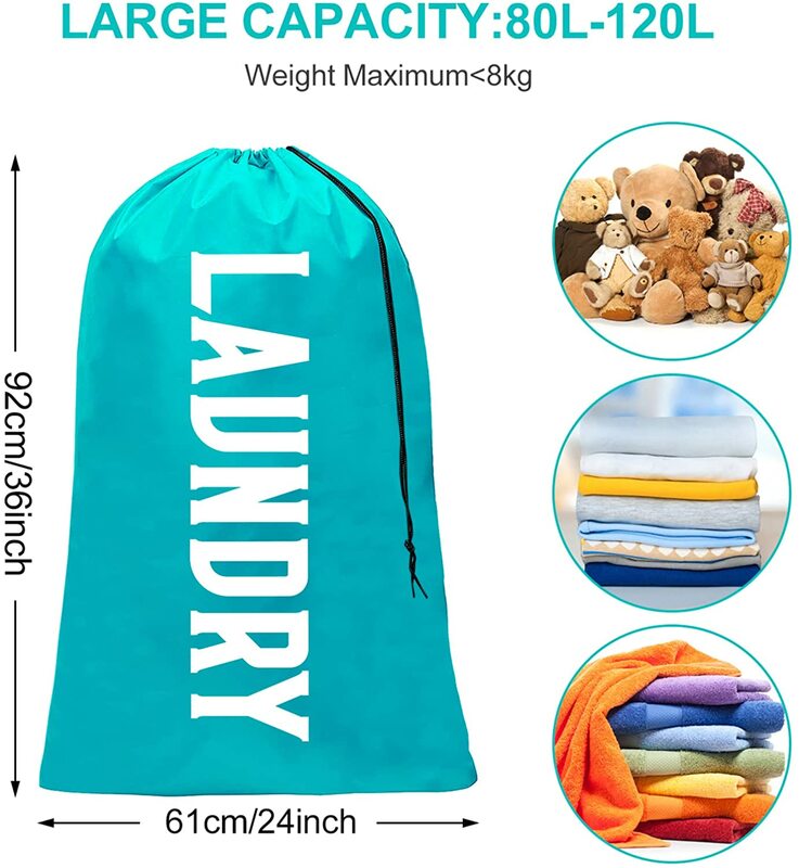 XL Travel Laundry Bags Dirty Clothes Organizer Machine Washable Easy Fit a Laundry Hamper or Basket