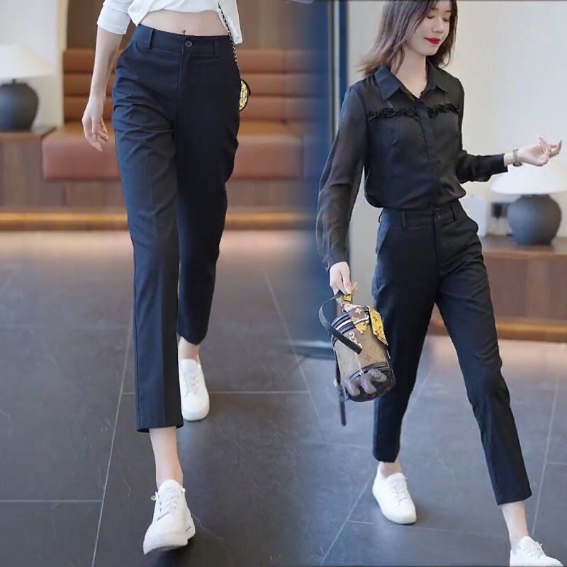 Women's Golf Pants Spring High-waisted Casual Suit Pant thin Slim Elastic Straight golf Trousers Korean Ladies Golf Wear Pant