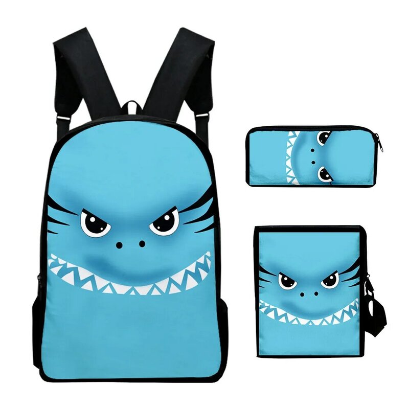 Classic Novelty Cute animal 3D Print 3pcs/Set pupil School Bags Laptop Daypack Backpack Inclined shoulder bag Pencil Case