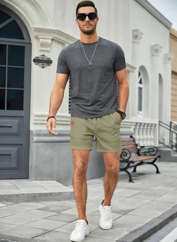 Pantalones cortos de estilo Retro para hombre, Pantalón deportivo informal, holgado, uso diario, novedad de 2024