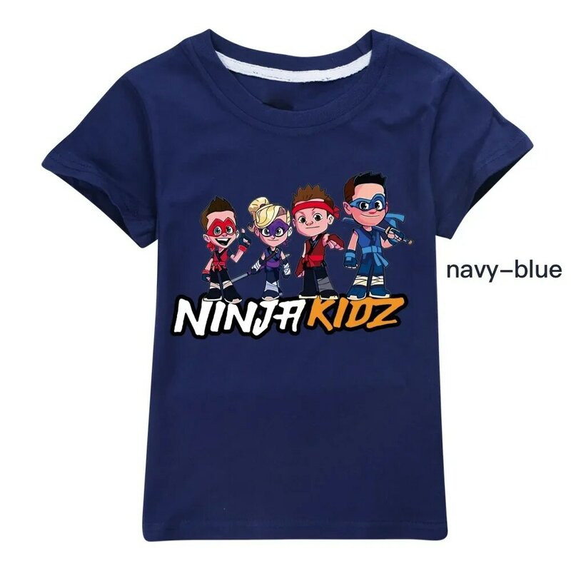 Camiseta de NINJA KIDZ para niños, ropa de algodón para adolescentes, Boutique, cuello redondo, 2024