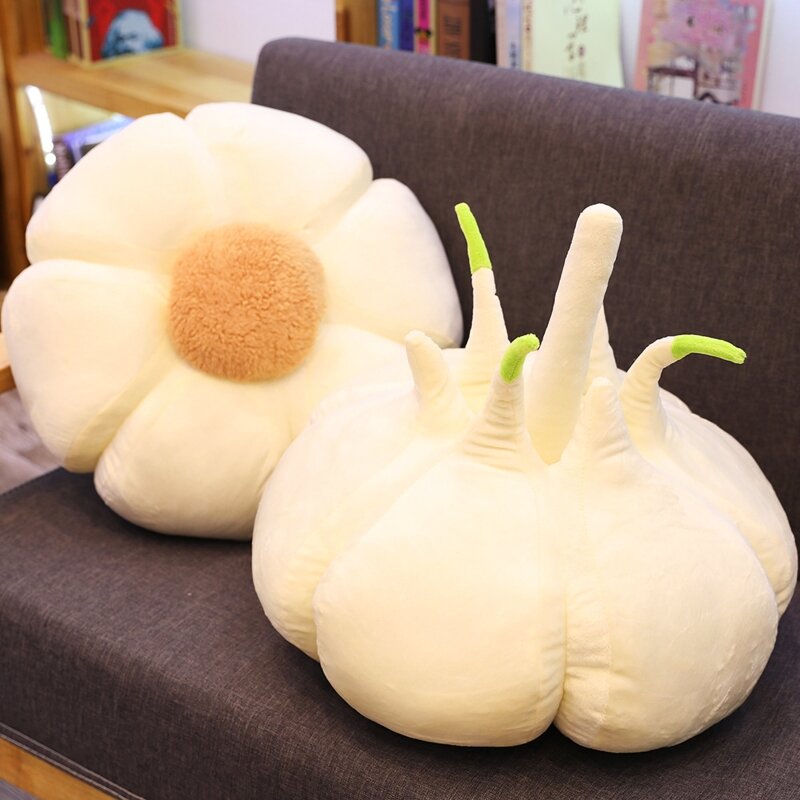 HUYU zabawny pluszowy czosnek warzywny miękki dla lalki używany poduszka biurowa do drzemki